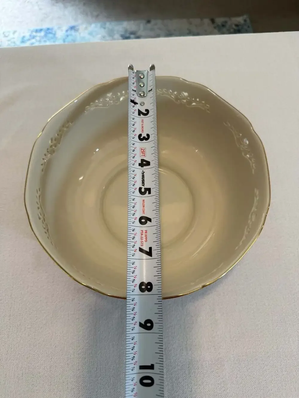 Lenox Petite Rose 8-Inch Pierced Round Serving Bowl with Scalloped Gold Edge